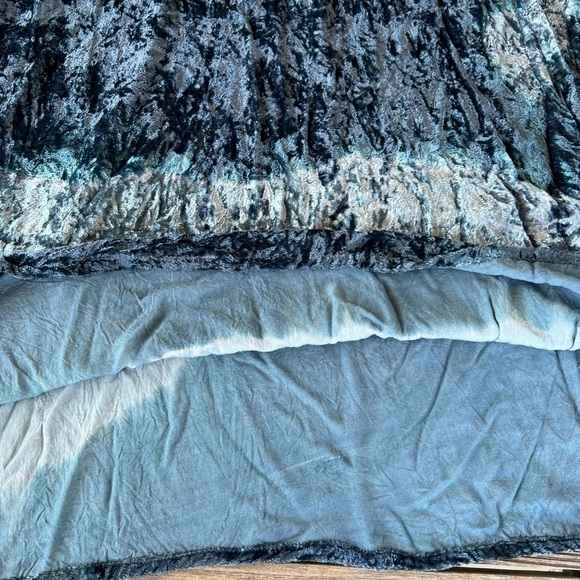 VTG 90s Y2K Papillon Los Angeles Crushed Velvet Embroidered Midi Dress Boho Med - Picture 9 of 12